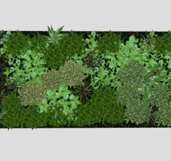垂直立体绿化仿真植物墙SU模型下载_sketchup草图大师SKP模型
