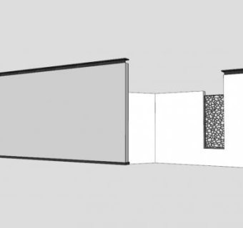 中式风格室外景墙SU模型下载_sketchup草图大师SKP模型