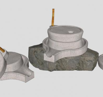 石磨磨盘SU模型下载_sketchup草图大师SKP模型