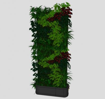 精细植物墙绿植墙SU模型下载_sketchup草图大师SKP模型