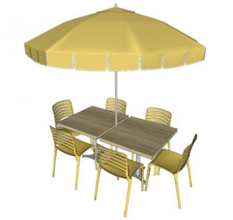 遮阳伞太阳伞桌椅SU模型下载_sketchup草图大师SKP模型