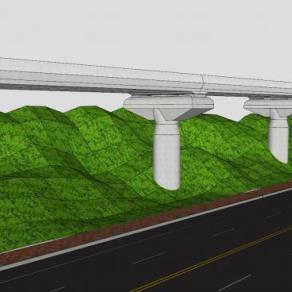 铁路高架桥SU模型下载_sketchup草图大师SKP模型