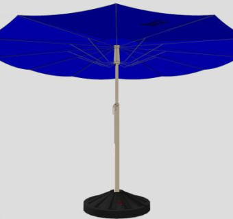 蓝色遮阳伞SU模型下载_sketchup草图大师SKP模型