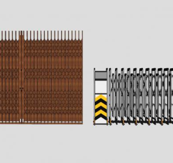 自动伸缩门SU模型下载_sketchup草图大师SKP模型