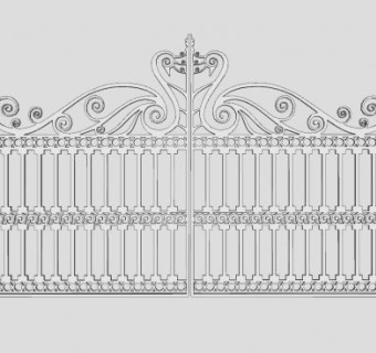 欧式铁金属艺门SU模型下载_sketchup草图大师SKP模型