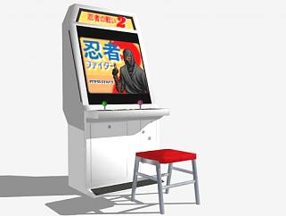 日本街机游戏机电子室SU模型下载_sketchup草图大师SKP模型