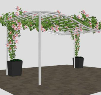 铁艺花架藤蔓植物SU模型下载_sketchup草图大师SKP模型