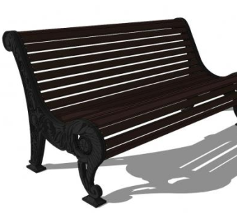 公园户外长椅SU模型下载_sketchup草图大师SKP模型