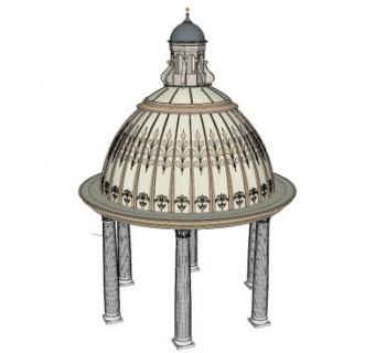 欧式亭子景观亭SU模型下载_sketchup草图大师SKP模型