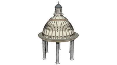 欧式亭子景观亭SU模型下载_sketchup草图大师SKP模型