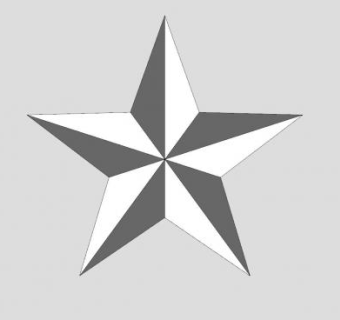 黑白色五角星墙饰SU模型下载_sketchup草图大师SKP模型