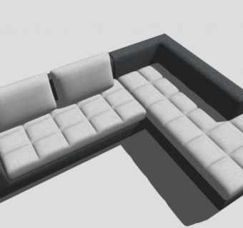 简约灰色L形沙发SU模型下载_sketchup草图大师SKP模型