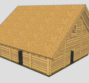 小木屋木房子SU模型下载_sketchup草图大师SKP模型