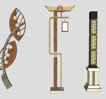 景观路灯SU模型下载_sketchup草图大师SKP模型