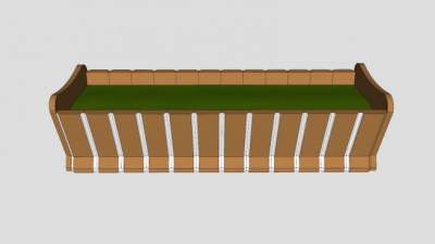 木制景观花箱小品SU模型下载_sketchup草图大师SKP模型