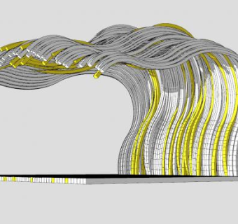 海浪雕塑和创意廊架SU模型下载_sketchup草图大师SKP模型
