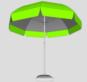 绿色太阳伞SU模型下载_sketchup草图大师SKP模型