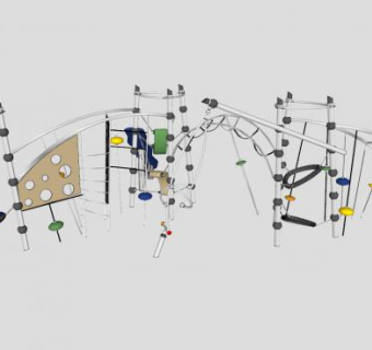 简易儿童游乐滑梯SU模型下载_sketchup草图大师SKP模型