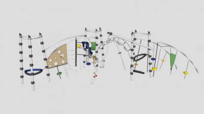 简易儿童游乐滑梯SU模型下载_sketchup草图大师SKP模型