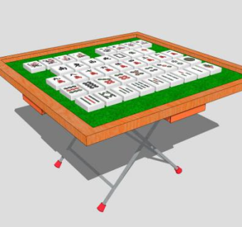 折叠麻将桌SU模型下载_sketchup草图大师SKP模型