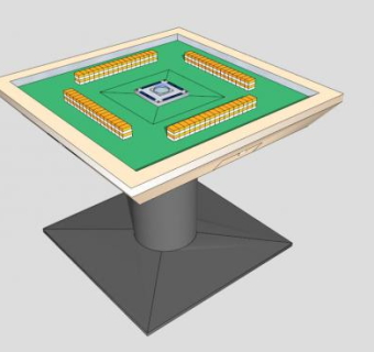 现代麻将桌SU模型下载_sketchup草图大师SKP模型