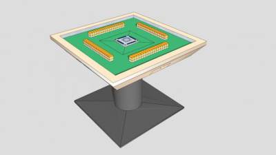 现代麻将桌SU模型下载_sketchup草图大师SKP模型