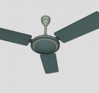 绿色电风扇吊扇SU模型下载_sketchup草图大师SKP模型