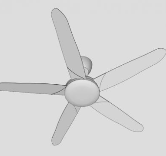白色简约装饰吊扇SU模型下载_sketchup草图大师SKP模型
