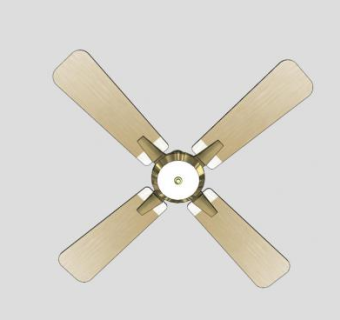淡棕色电风扇装饰吊扇SU模型下载_sketchup草图大师SKP模型