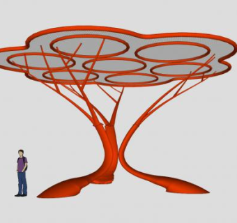 创意景观亭子SU模型下载_sketchup草图大师SKP模型