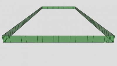 球场运动场铁丝网SU模型下载_sketchup草图大师SKP模型