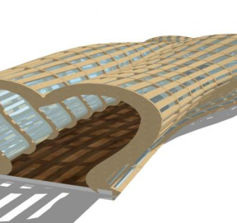 木质创意廊架亭廊SU模型下载_sketchup草图大师SKP模型