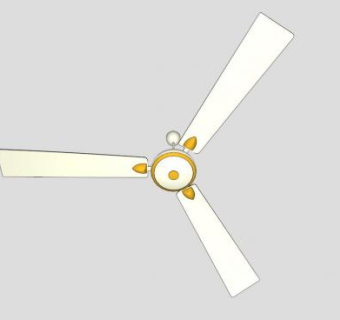 白色复古电风扇吊扇SU模型下载_sketchup草图大师SKP模型