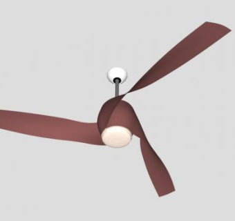 红色电风扇装饰吊扇SU模型下载_sketchup草图大师SKP模型