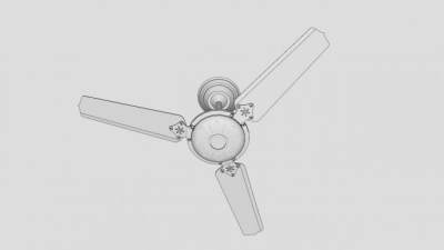 白色小装饰吊扇SU模型下载_sketchup草图大师SKP模型