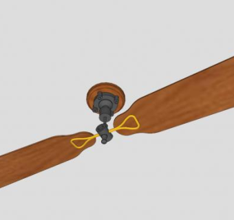 复古实木装饰吊扇SU模型下载_sketchup草图大师SKP模型