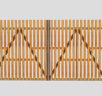 木栏栅门庭院门SU模型下载_sketchup草图大师SKP模型