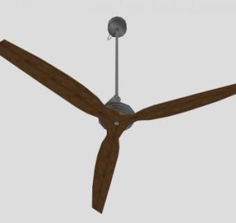 实木老式电风扇吊扇SU模型下载_sketchup草图大师SKP模型