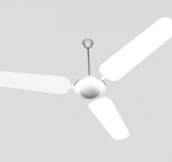 白色老式复古电风扇吊扇SU模型下载_sketchup草图大师SKP模型