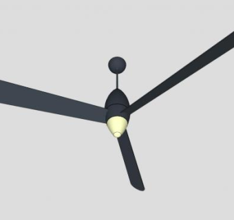 深蓝色电风扇吊扇SU模型下载_sketchup草图大师SKP模型