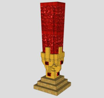 斗拱雕塑景观柱SU模型下载_sketchup草图大师SKP模型