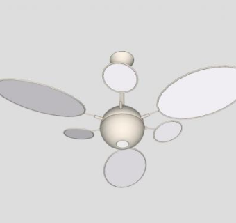 现代创意电风扇装饰吊扇灯吊扇SU模型下载_sketchup草图大师SKP模型