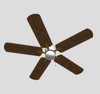复古实木电风扇装饰吊扇灯吊扇SU模型下载_sketchup草图大师SKP模型