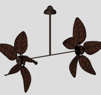 实木吊扇SU模型下载_sketchup草图大师SKP模型