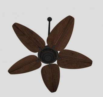 实木复古电风扇吊扇SU模型下载_sketchup草图大师SKP模型