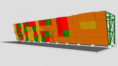 攀爬墙设备SU模型下载_sketchup草图大师SKP模型