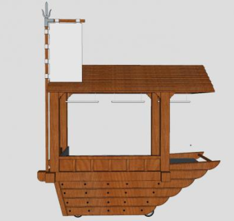景区售货亭贩卖车SU模型下载_sketchup草图大师SKP模型