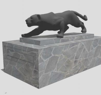 母狮子雕塑SU模型下载_sketchup草图大师SKP模型