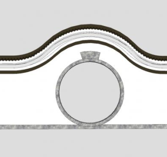 园林洞门月亮门SU模型下载_sketchup草图大师SKP模型