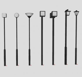 简单的户外路灯SU模型下载_sketchup草图大师SKP模型